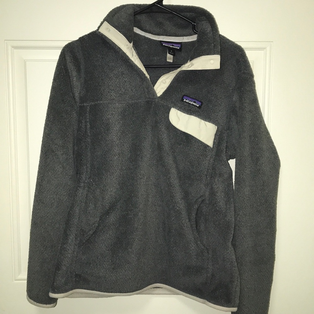 Grey and Off White Patagonia Jacket
